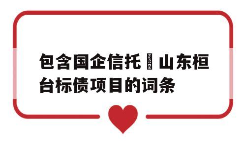 包含国企信托•山东桓台标债项目的词条