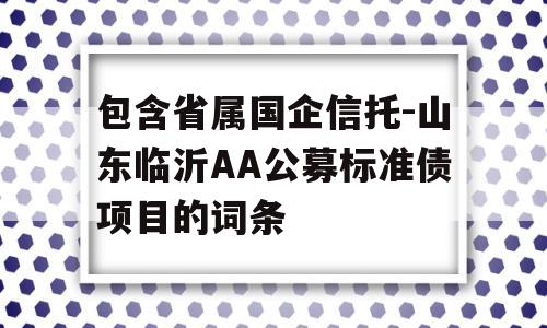 包含省属国企信托-山东临沂AA公募标准债项目的词条