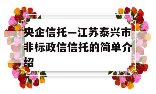 央企信托—江苏泰兴市非标政信信托的简单介绍