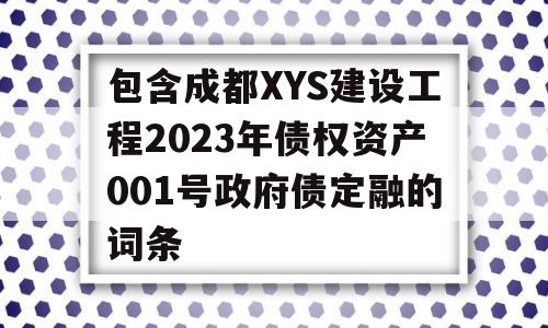 包含成都XYS建设工程2023年债权资产001号政府债定融的词条