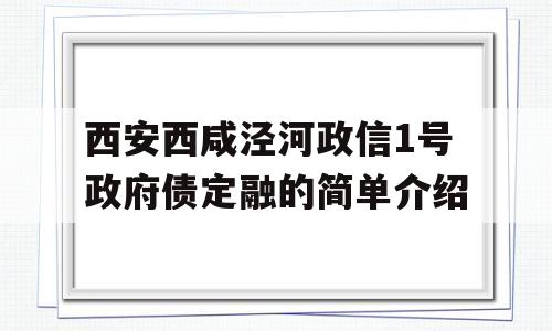 西安西咸泾河政信1号政府债定融的简单介绍