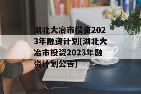 湖北大冶市投资2023年融资计划(湖北大冶市投资2023年融资计划公告)