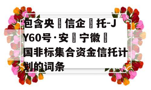 包含央‮信企‬托-JY60号·安‮宁徽‬国非标集合资金信托计划的词条