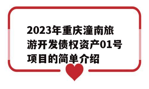 2023年重庆潼南旅游开发债权资产01号项目的简单介绍