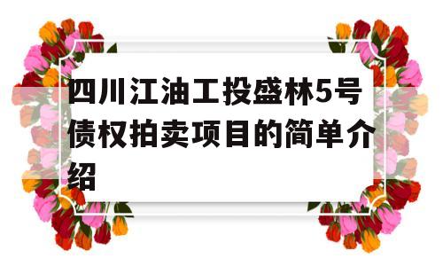 四川江油工投盛林5号债权拍卖项目的简单介绍