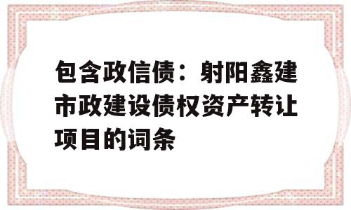 包含政信债：射阳鑫建市政建设债权资产转让项目的词条