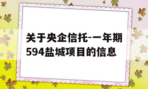 关于央企信托-一年期594盐城项目的信息