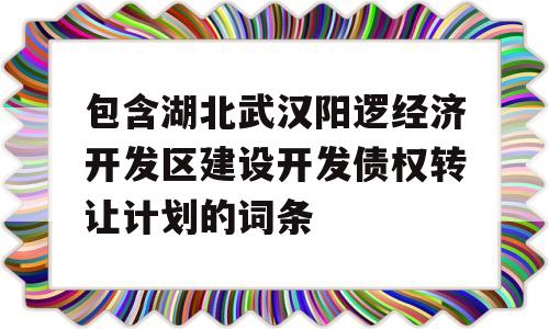 包含湖北武汉阳逻经济开发区建设开发债权转让计划的词条