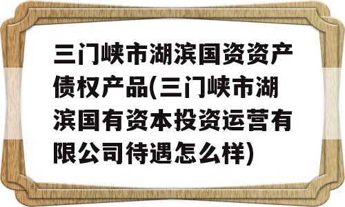 三门峡市湖滨国资资产债权产品(三门峡市湖滨国有资本投资运营有限公司待遇怎么样)