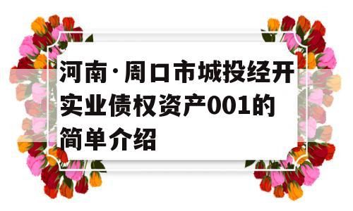 河南·周口市城投经开实业债权资产001的简单介绍