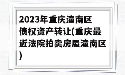 2023年重庆潼南区债权资产转让(重庆最近法院拍卖房屋潼南区)