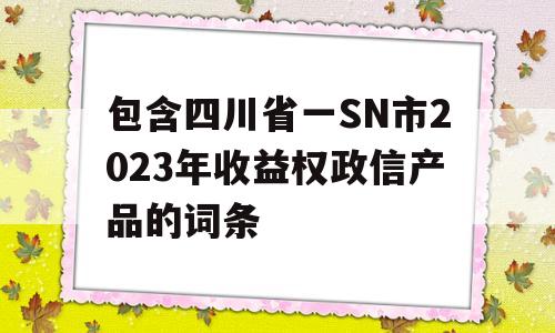 包含四川省一SN市2023年收益权政信产品的词条