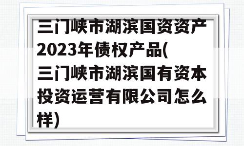 三门峡市湖滨国资资产2023年债权产品(三门峡市湖滨国有资本投资运营有限公司怎么样)