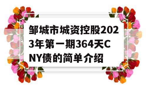 邹城市城资控股2023年第一期364天CNY债的简单介绍