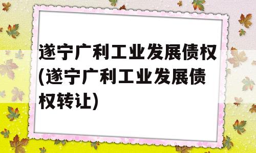 遂宁广利工业发展债权(遂宁广利工业发展债权转让)