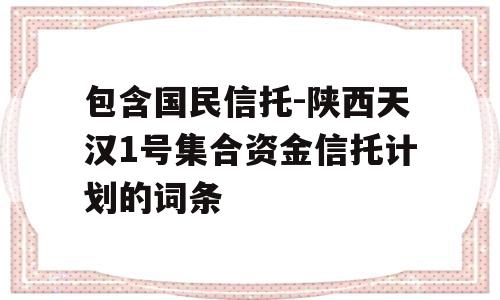 包含国民信托-陕西天汉1号集合资金信托计划的词条