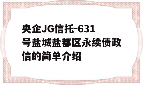 央企JG信托-631号盐城盐都区永续债政信的简单介绍