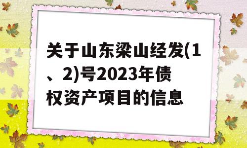 关于山东梁山经发(1、2)号2023年债权资产项目的信息