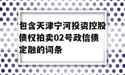 包含天津宁河投资控股债权拍卖02号政信债定融的词条