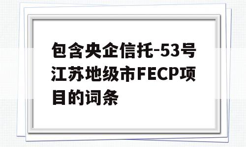 包含央企信托-53号江苏地级市FECP项目的词条