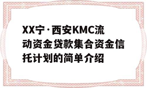 XX宁·西安KMC流动资金贷款集合资金信托计划的简单介绍