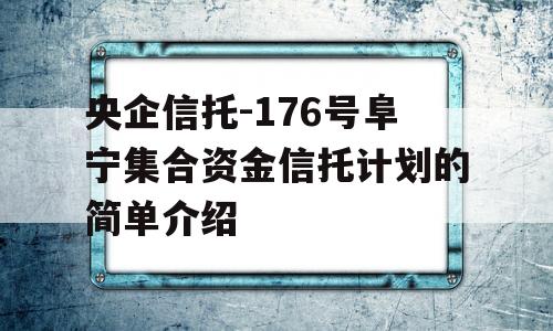 央企信托-176号阜宁集合资金信托计划的简单介绍