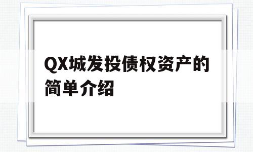 QX城发投债权资产的简单介绍