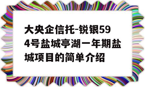 大央企信托-锐银594号盐城亭湖一年期盐城项目的简单介绍