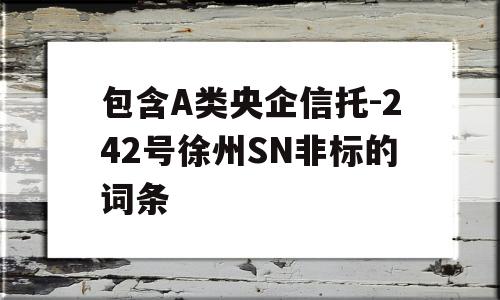 包含A类央企信托-242号徐州SN非标的词条