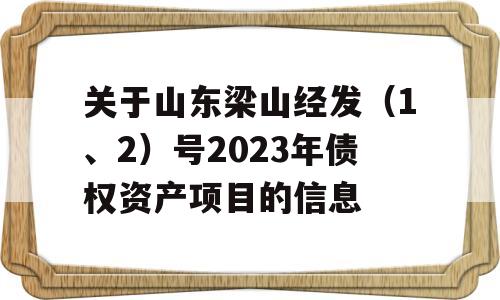 关于山东梁山经发（1、2）号2023年债权资产项目的信息