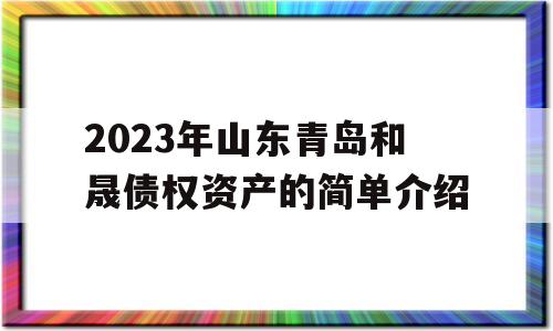 2023年山东青岛和晟债权资产的简单介绍