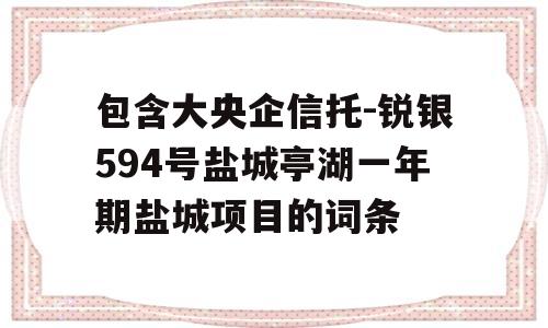 包含大央企信托-锐银594号盐城亭湖一年期盐城项目的词条