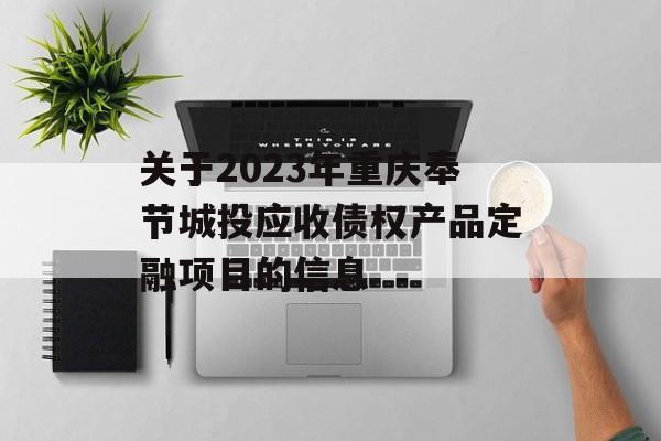 关于2023年重庆奉节城投应收债权产品定融项目的信息