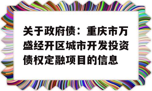 关于政府债：重庆市万盛经开区城市开发投资债权定融项目的信息