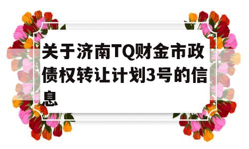 关于济南TQ财金市政债权转让计划3号的信息