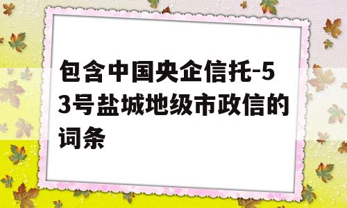 包含中国央企信托-53号盐城地级市政信的词条