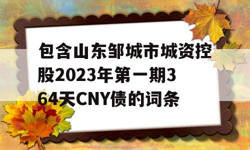 包含山东邹城市城资控股2023年第一期364天CNY债的词条