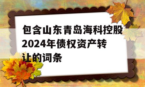 包含山东青岛海科控股2024年债权资产转让的词条