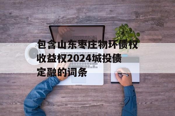 包含山东枣庄物环债权收益权2024城投债定融的词条