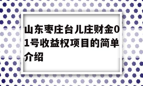 山东枣庄台儿庄财金01号收益权项目的简单介绍