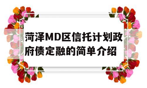 菏泽MD区信托计划政府债定融的简单介绍