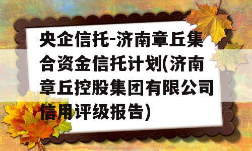 央企信托-济南章丘集合资金信托计划(济南章丘控股集团有限公司信用评级报告)