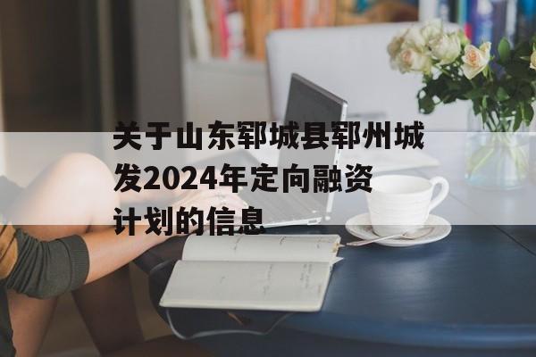 关于山东郓城县郓州城发2024年定向融资计划的信息