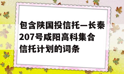 包含陕国投信托—长秦207号咸阳高科集合信托计划的词条