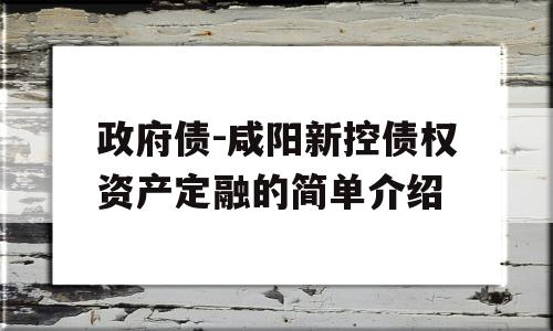 政府债-咸阳新控债权资产定融的简单介绍