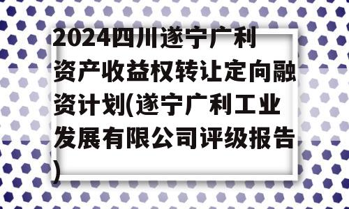 2024四川遂宁广利资产收益权转让定向融资计划(遂宁广利工业发展有限公司评级报告)