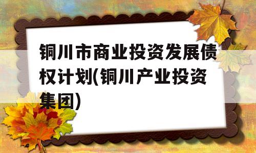 铜川市商业投资发展债权计划(铜川产业投资集团)