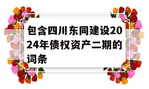 包含四川东同建设2024年债权资产二期的词条