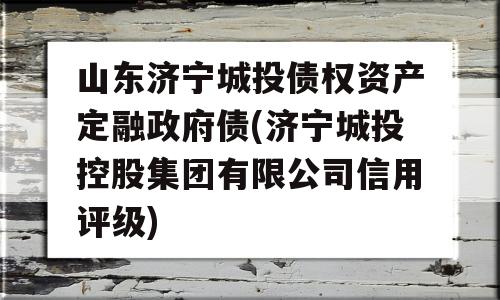 山东济宁城投债权资产定融政府债(济宁城投控股集团有限公司信用评级)