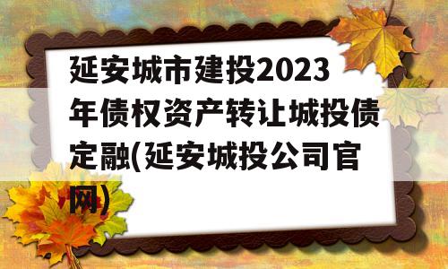 延安城市建投2023年债权资产转让城投债定融(延安城投公司官网)